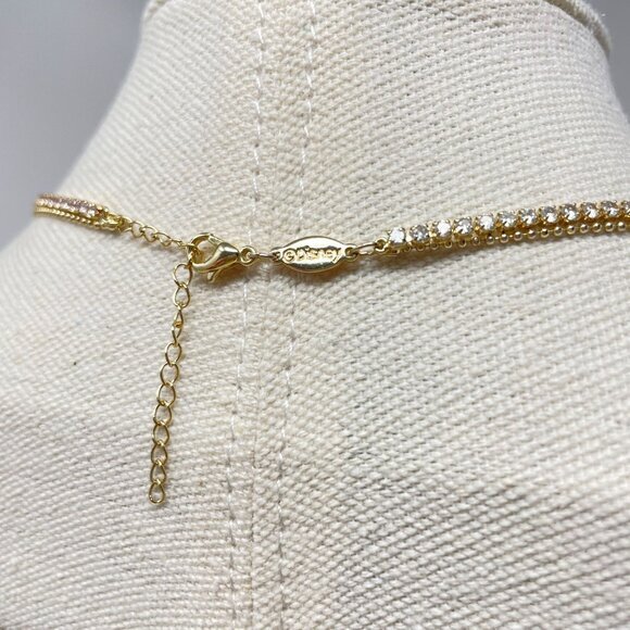 Disney Minnie‎ Mouse Necklace Gold-Tone Pink Rhinestone Soft Girl Dainty - Picture 7 of 9